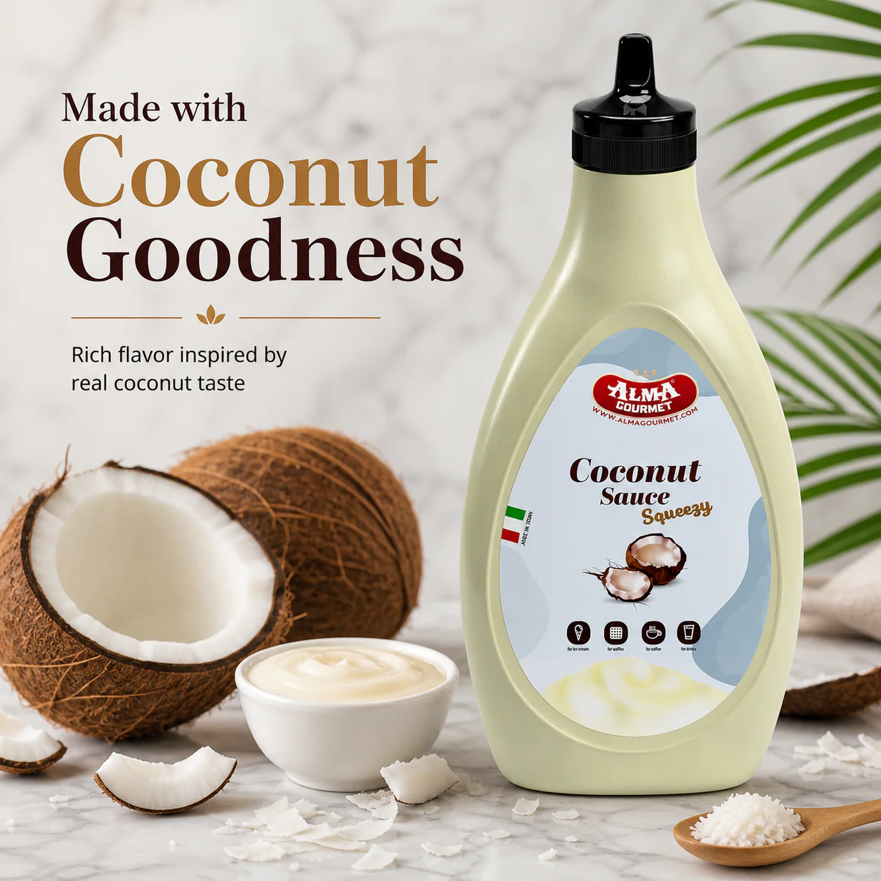 Alma Gourmet Coconut Topping Sauce 500g - Image 3