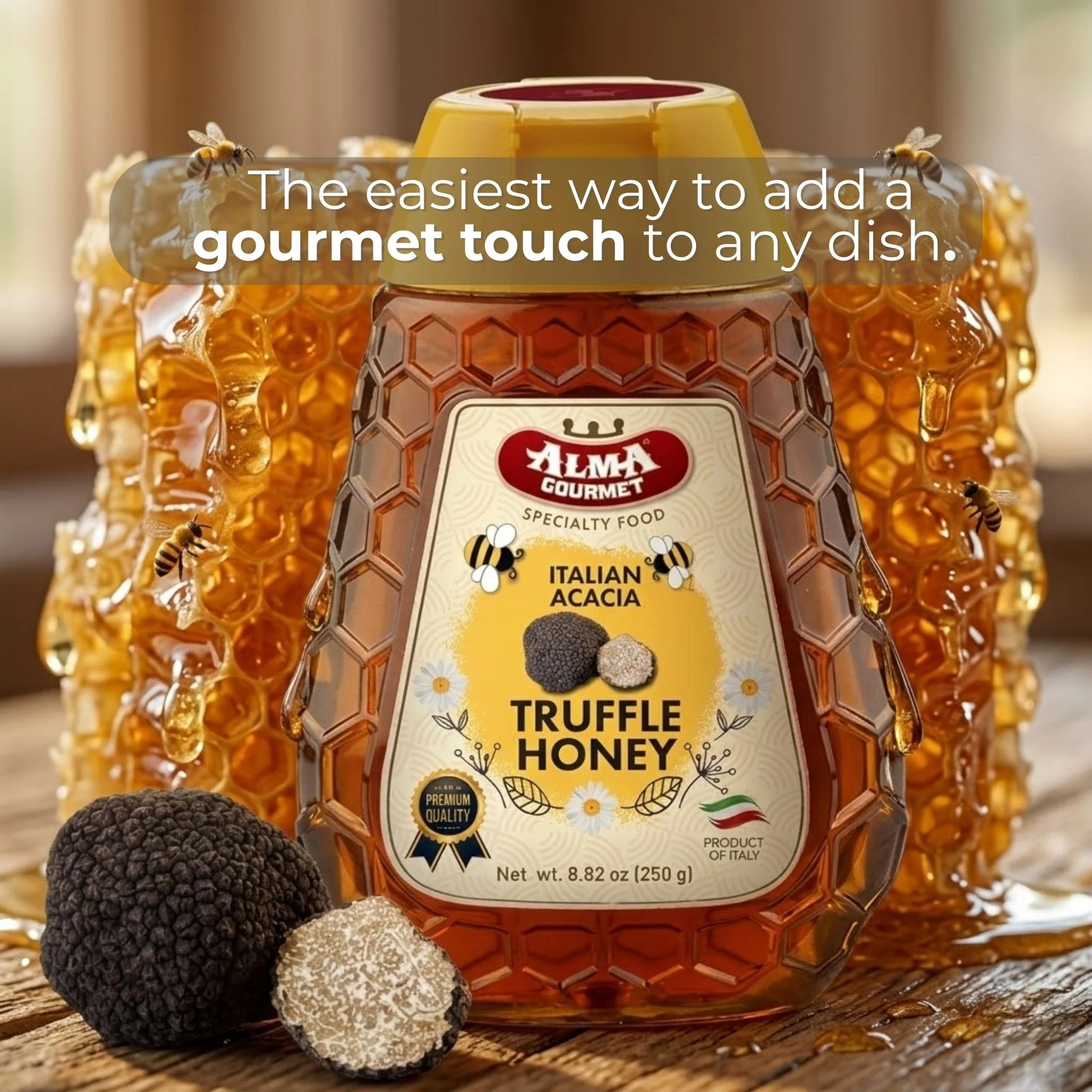 Alma Gourmet Italian Truffle Acacia Honey Squeezer - Image 4