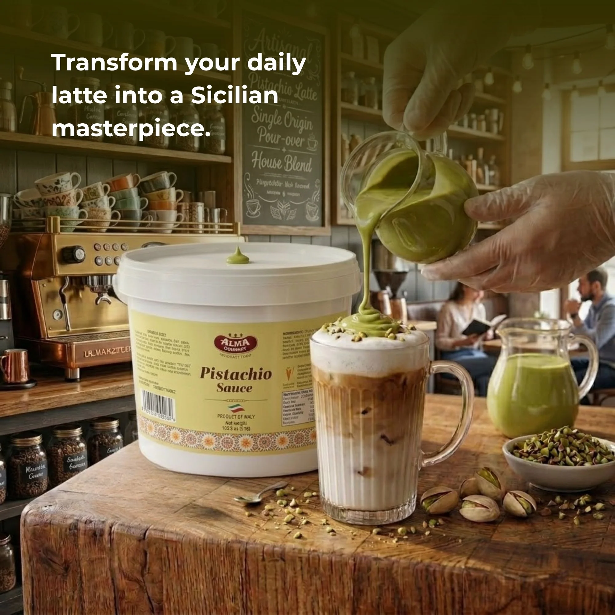 Alma Gourmet Sicilian Pistachio Topping Sauce 3kg Tub - Image 5