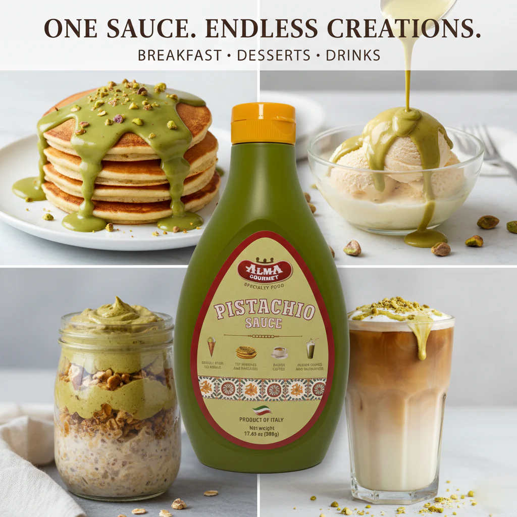 Alma Gourmet Sicilian Pistachio Topping Sauce 500g - Image 6