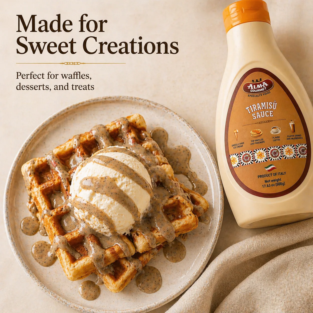 Alma Gourmet Tiramisu Topping Sauce 500g - Image 3