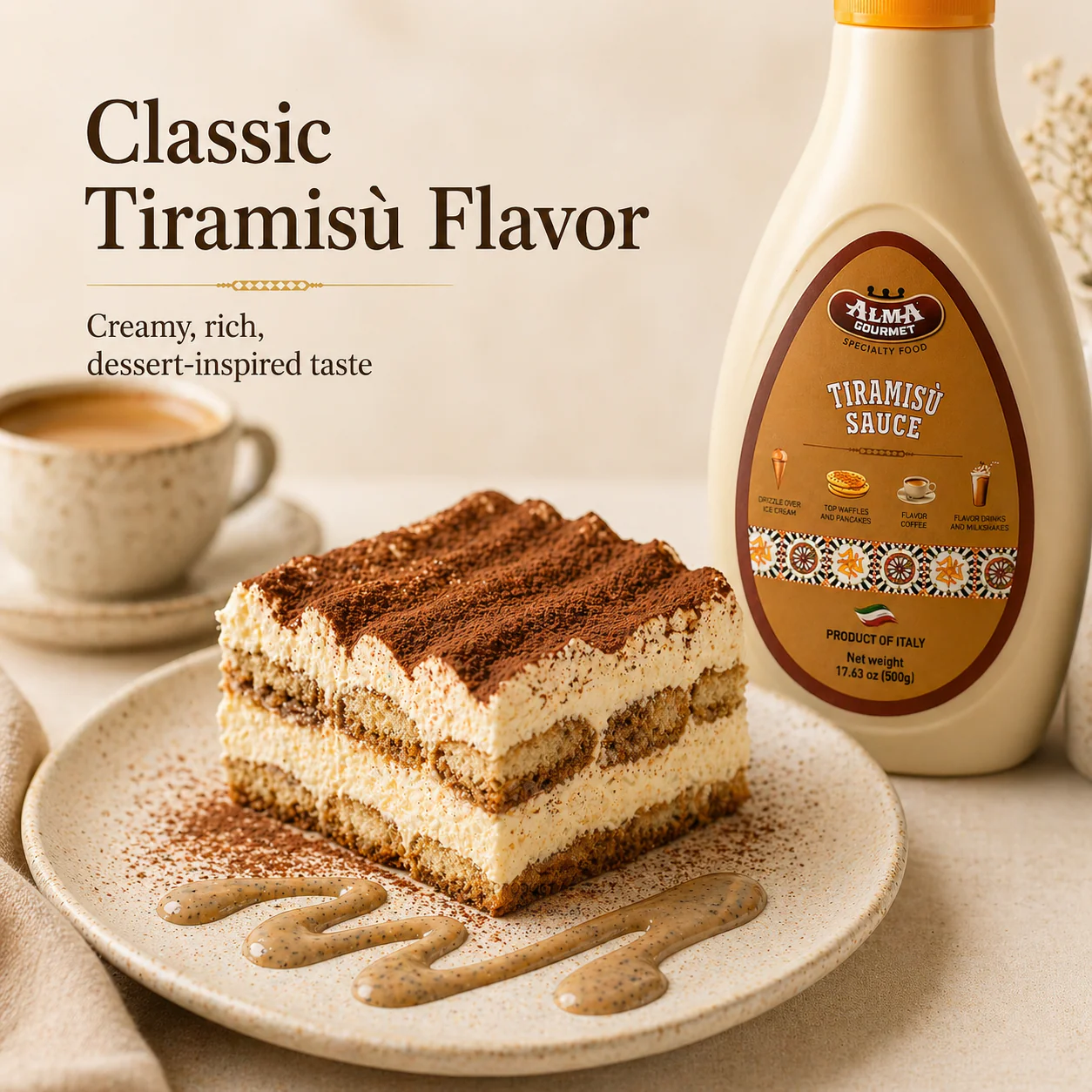 Alma Gourmet Tiramisu Topping Sauce 500g - Image 8