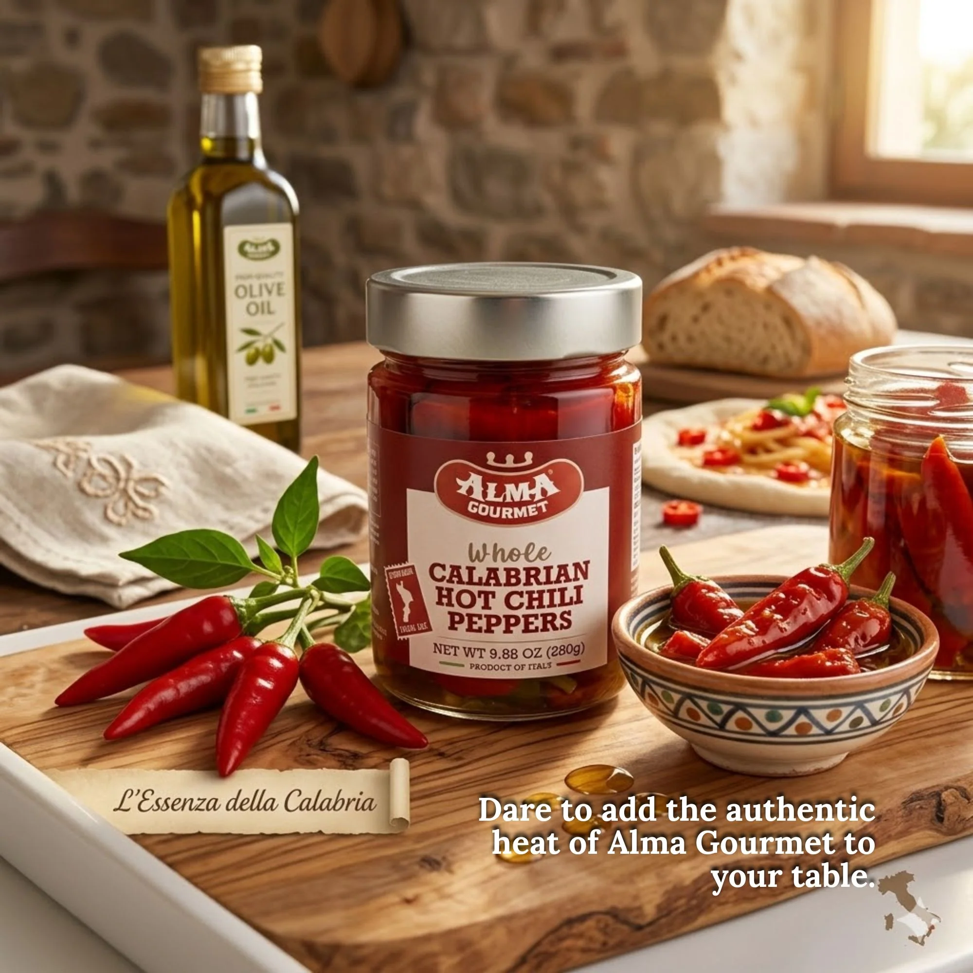 Alma Gourmet Whole Calabrian Hot Chili Peppers In Oil - Image 3