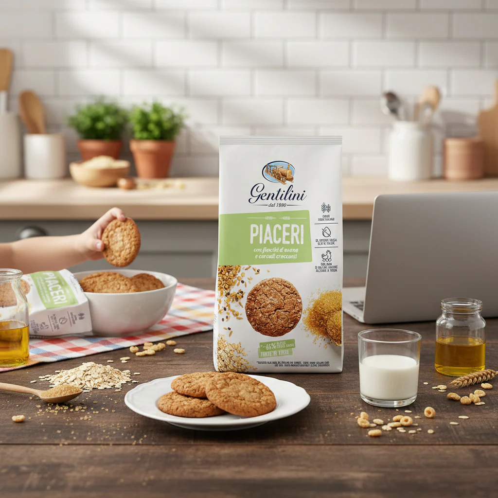 Biscotti Gentilini Piaceri with Toasted Oats and Crunchy Cereals - Image 3
