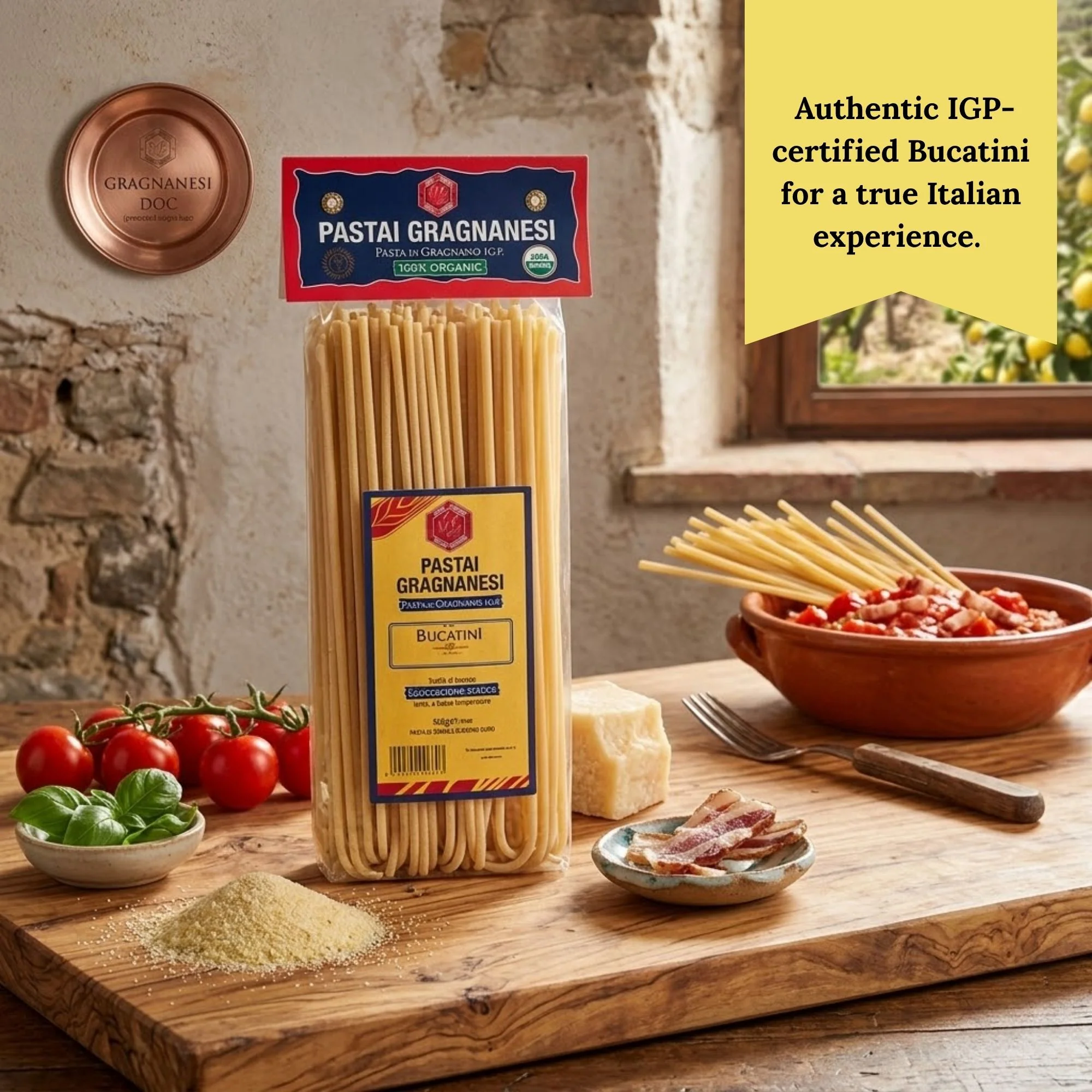 Bucatini Italian Pasta di Gragnano Organic IGP - Image 4