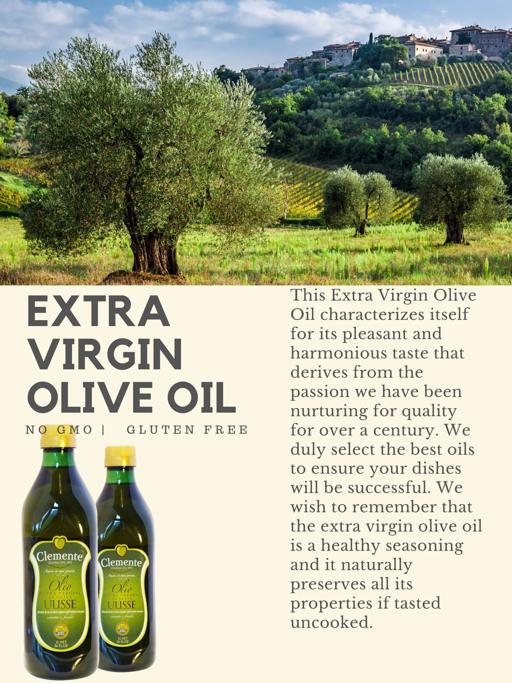 Clemente Ulisse Extra Virgin Olive Oil Tin Can (3 Liter-102 oz) - Image 3