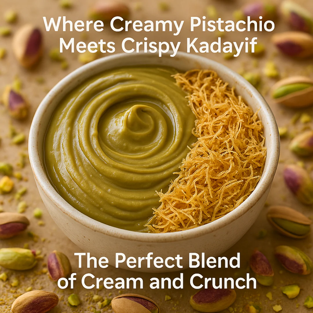 Dubaissimo Pistachio Cream Alma Gourmet - Pistachio Cream with Phyllo Crunch (Kadayif) - Image 3