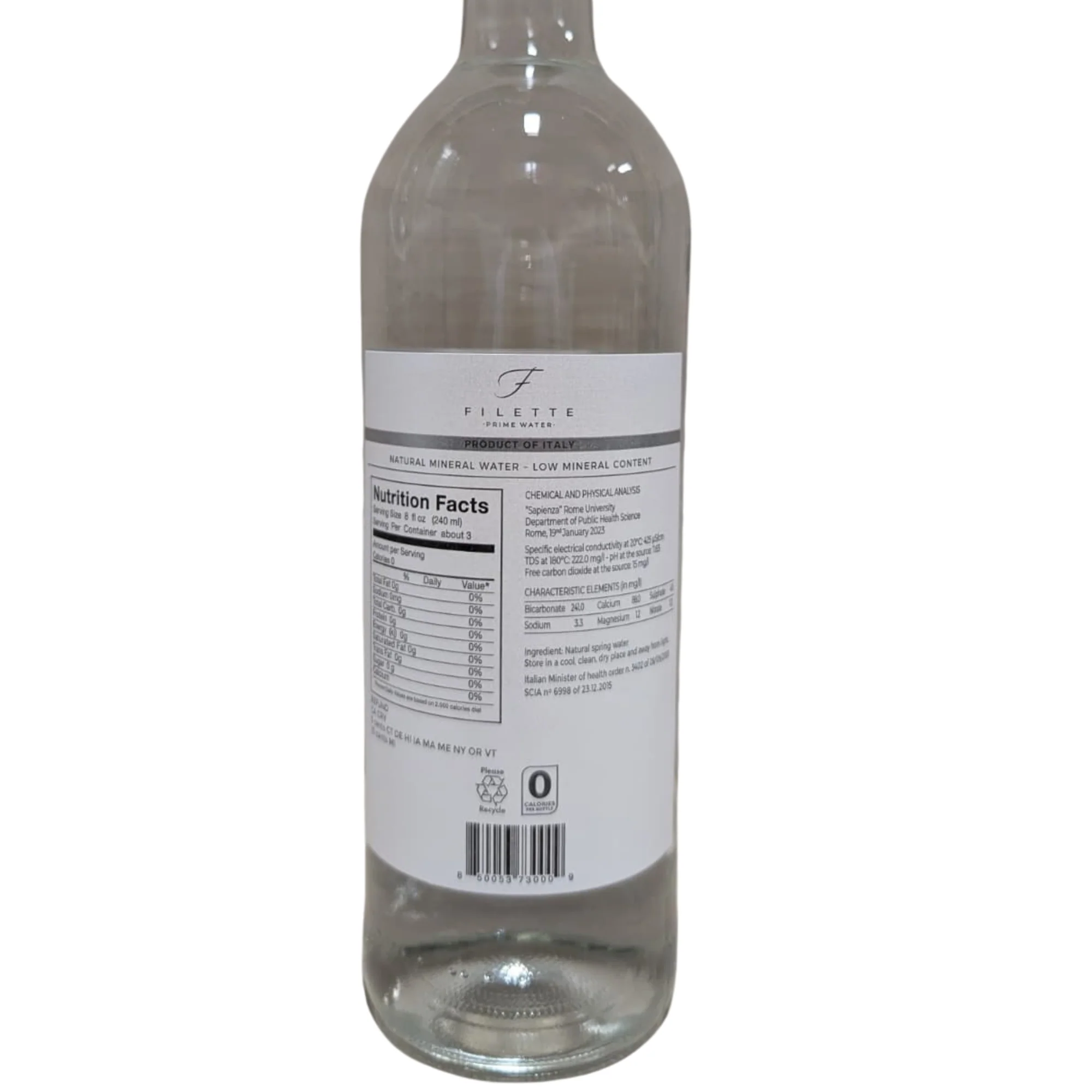 Filette Prime Water in Glass Bottle 25 Fl Oz - Natural - Case of 12 - Image 4