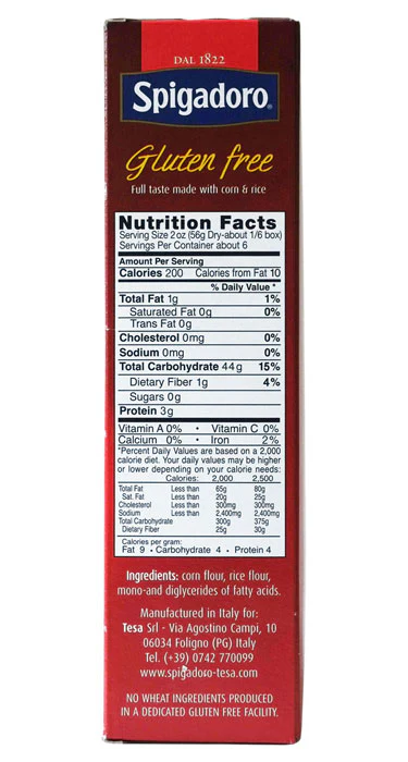 Gluten-Free Penne Rigate Spigadoro 12oz - Image 3