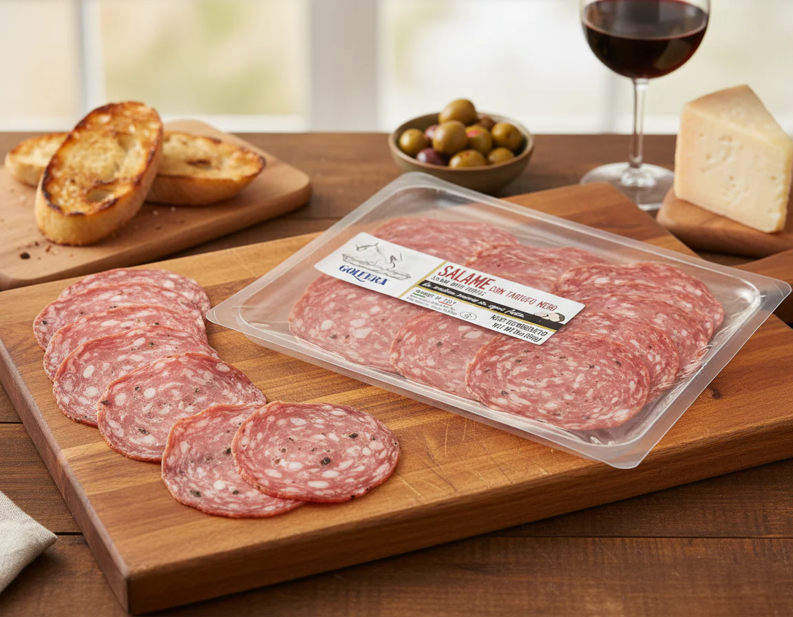Golfera - Pre-sliced Nostrano Salame with Black Truffle 3oz (85g) - Image 3