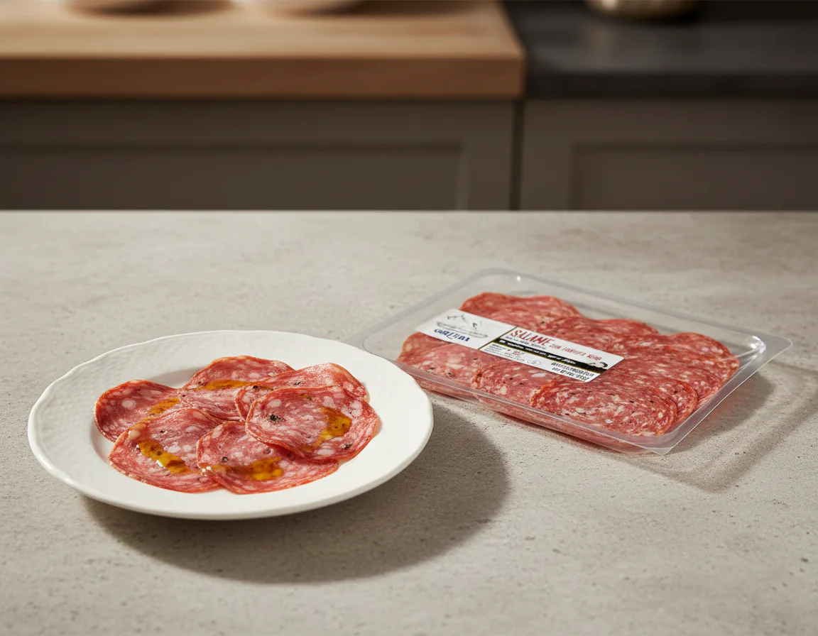 Golfera - Pre-sliced Nostrano Salame with Black Truffle 3oz (85g) - Image 4