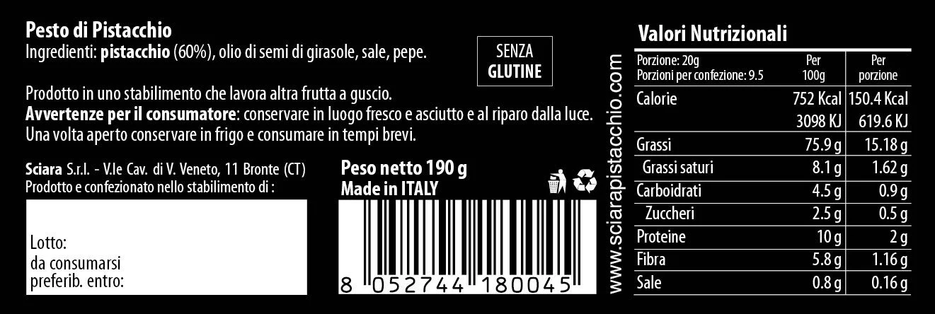 Sicilian Pistachio Pesto Jar 190g - Image 3