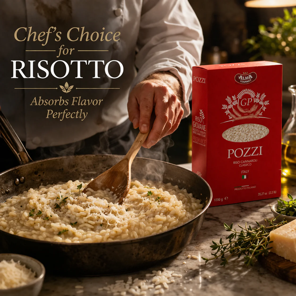 Pozzi Carnaroli Classico Risotto Rice - 2.2lb - Image 4