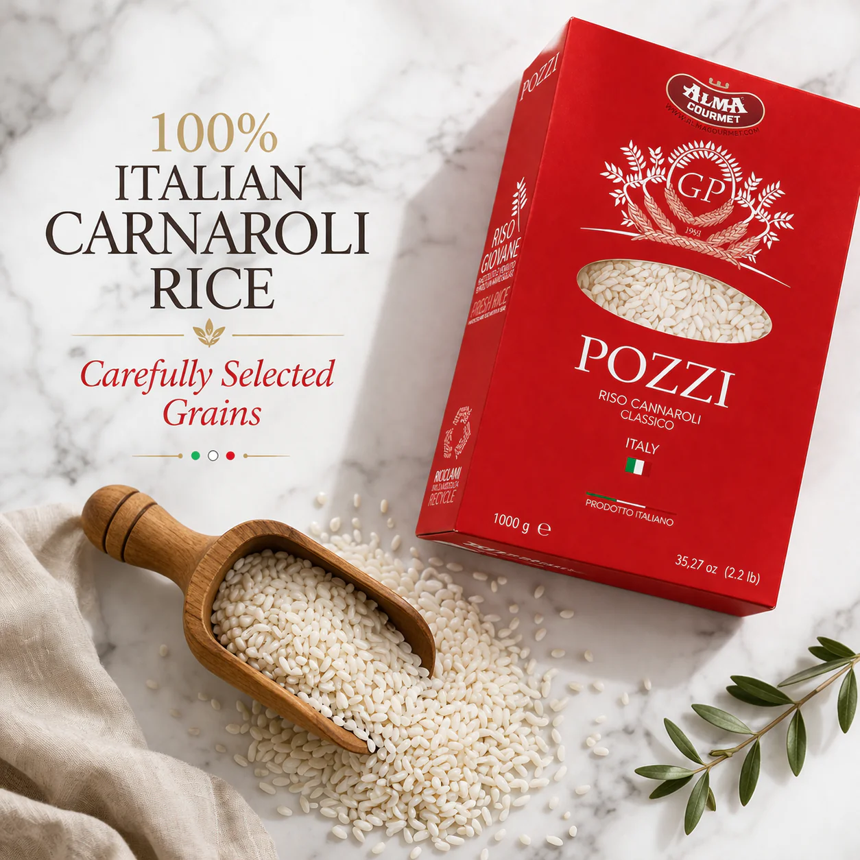 Pozzi Carnaroli Classico Risotto Rice - 2.2lb - Image 6
