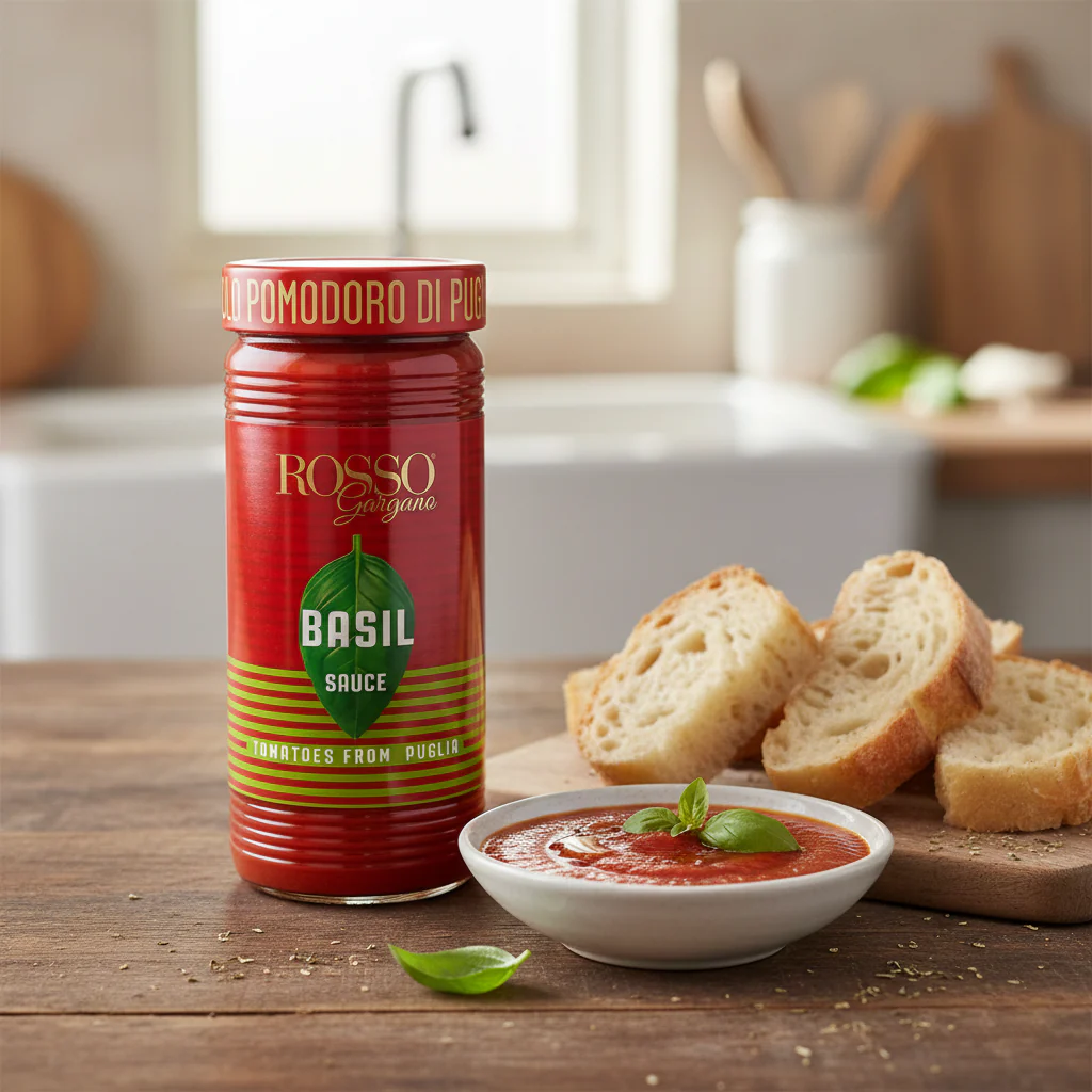 Rosso Gargano Ready to Eat Tomato Sauce with Basil - Image 3