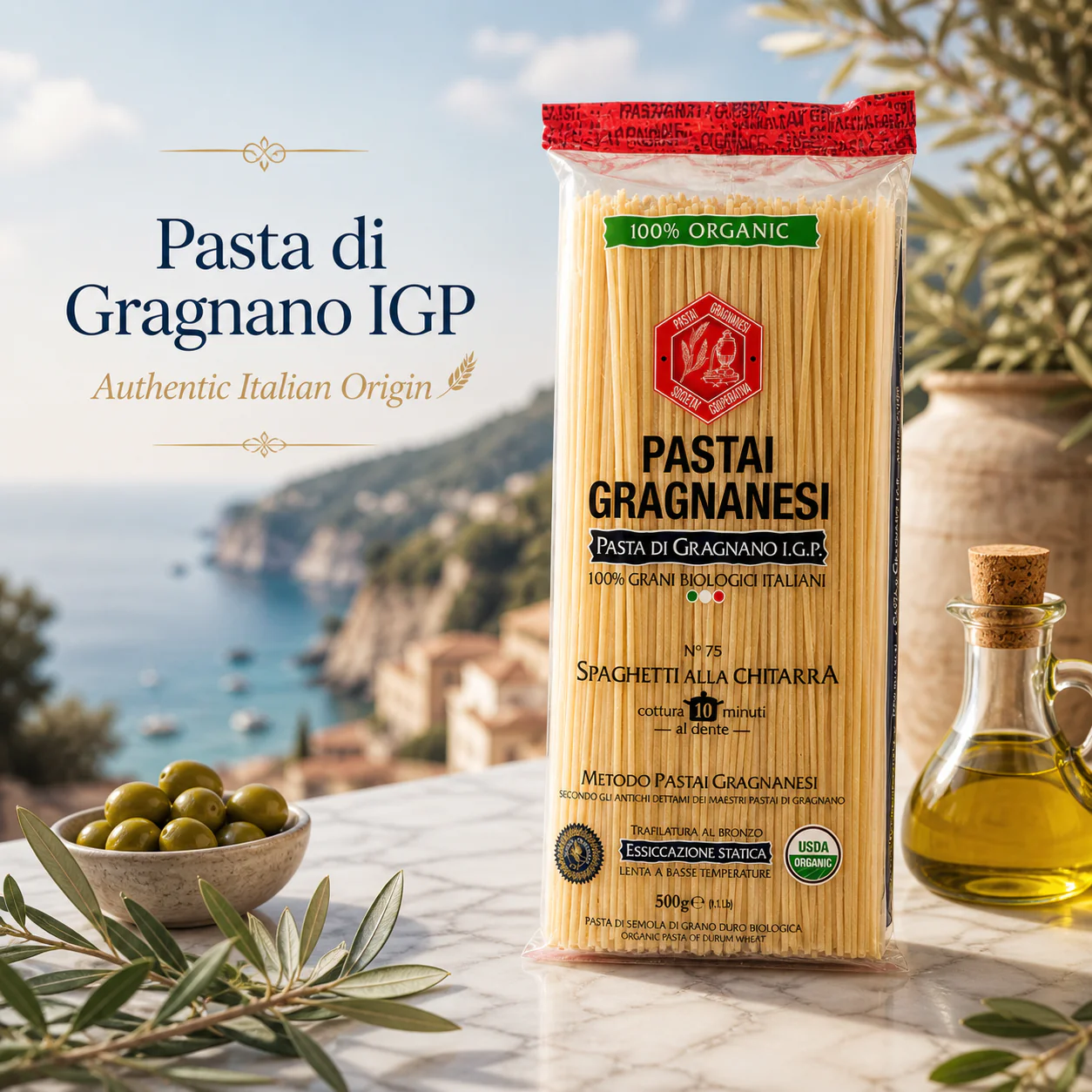 Spaghetti Alla Chitarra Italian Pasta di Gragnano Organic IGP - Image 3