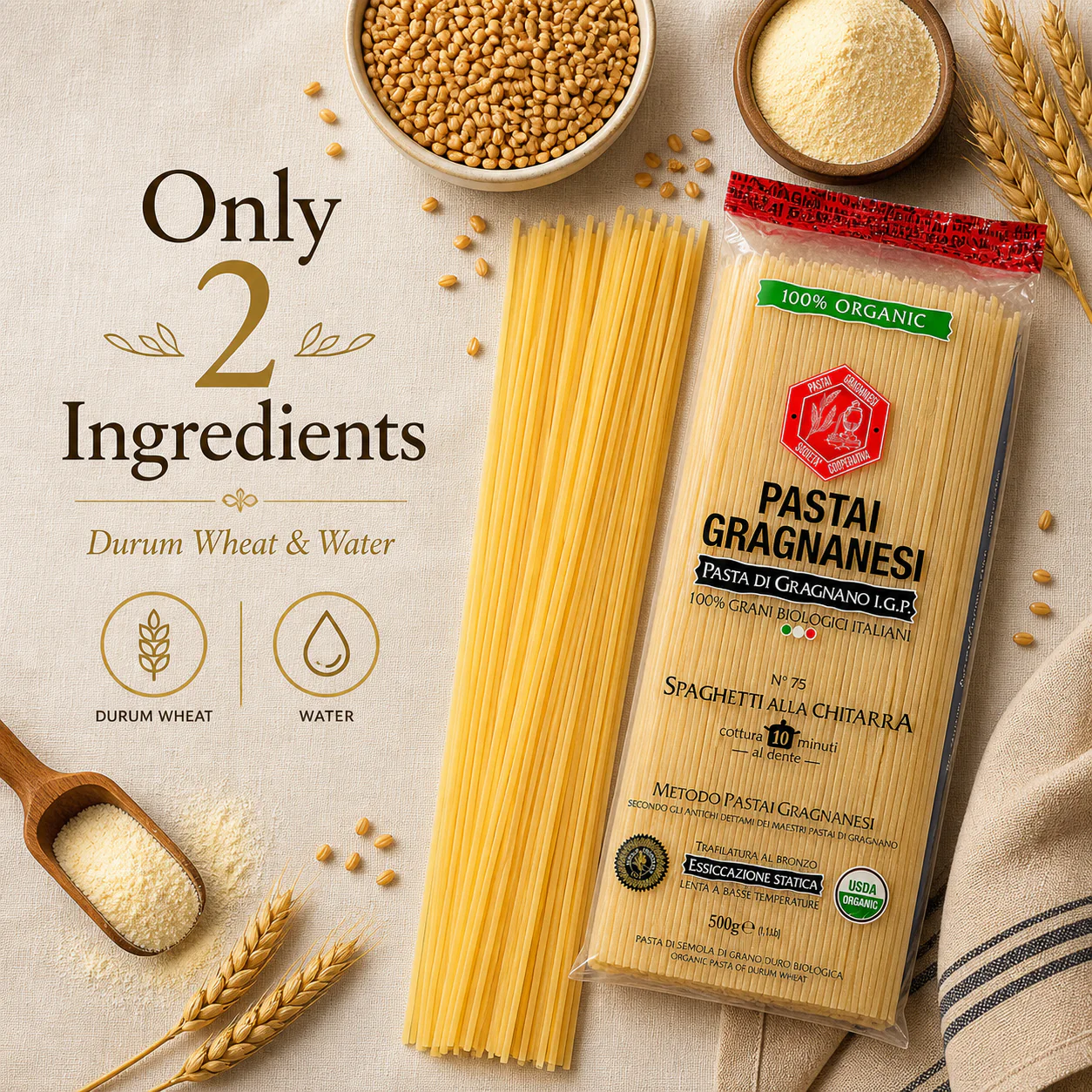 Spaghetti Alla Chitarra Italian Pasta di Gragnano Organic IGP - Image 8