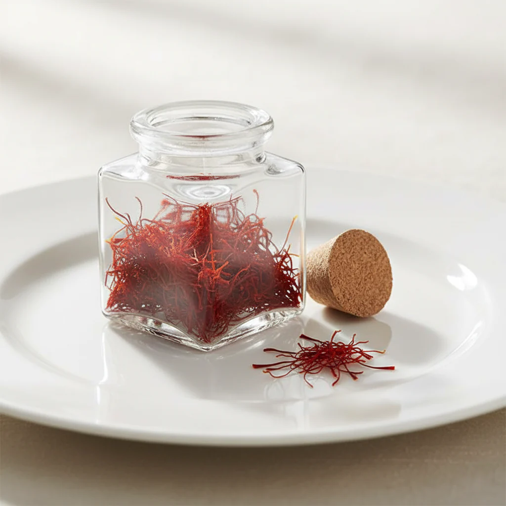 Spanish Pure Saffron Glass Jar - Image 4