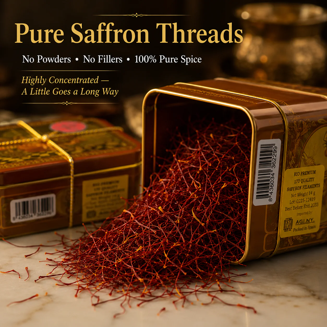 Spanish Pure Saffron Medium Tin - Image 4