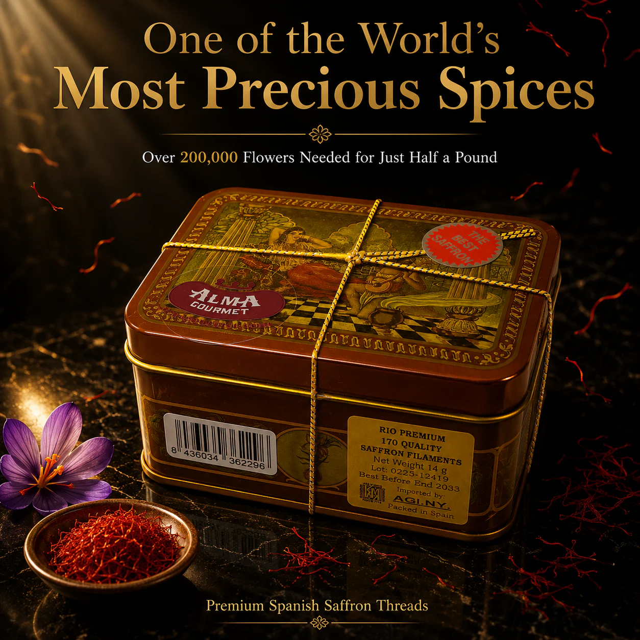 Spanish Pure Saffron Medium Tin - Image 6